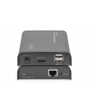 digitus Przedłużacz/Extender KVM HDMI+USB 120m po Cat6 UTP/IP 1080p FHD 60Hz audio (zestaw)