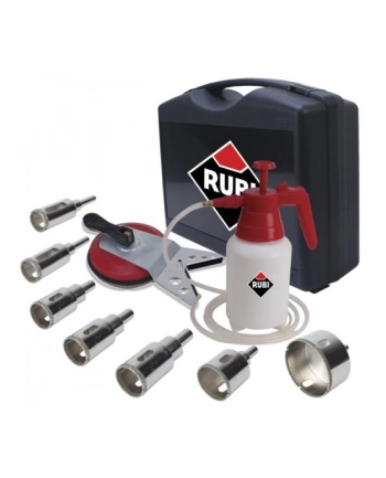 RUBI ZESTAW DO WIERCENIA W GRESIE NA MOKRO 20 28 35 43 50 65 75 + PROWADNICA MULTIDRILL + HYDRONETKA nr 1