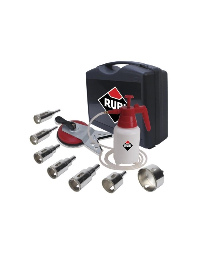 RUBI ZESTAW DO WIERCENIA W GRESIE NA MOKRO 20 28 35 43 50 65 75 + PROWADNICA MULTIDRILL + HYDRONETKA główny