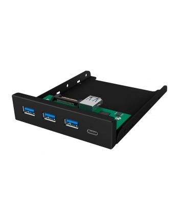 raidsonic ICY-BOX 3,5''; Panel przedni 4-portowy port USB 30, 3x Type-A, 1x Type-C czarny Wymaga (dodatkowego) 20-pinowego złącza USB 3