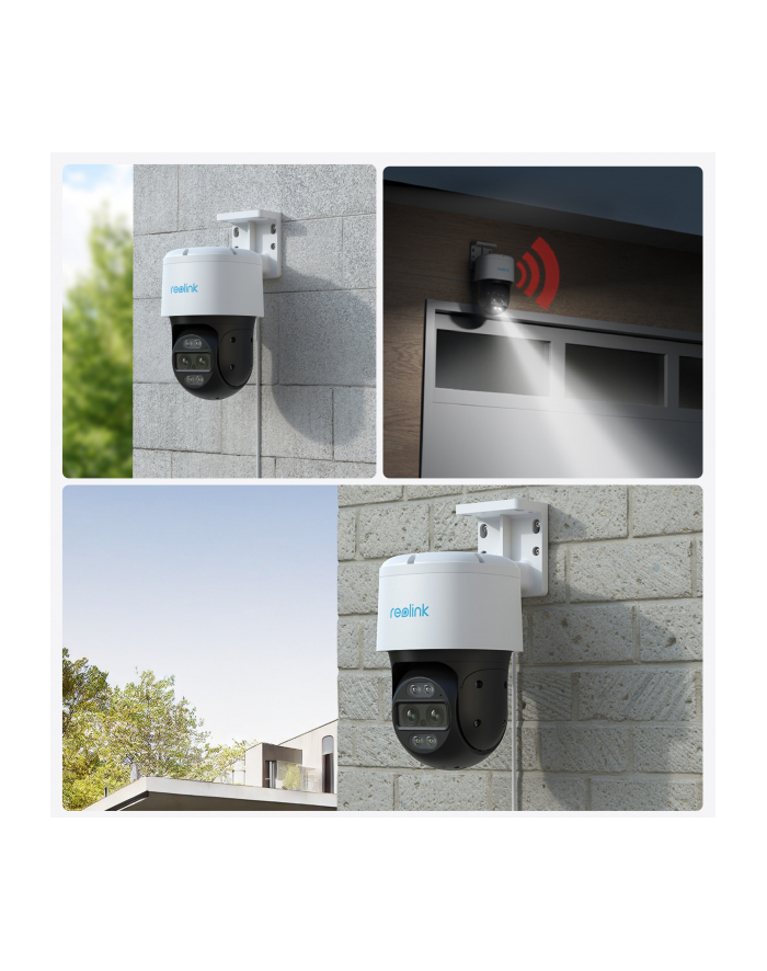 Reolink | Kamera bezpieczeństwa PoE z dwoma obiektywami i automatycznym śledzeniem 4K z inteligentnym wykrywaniem | Seria TrackMix P760 | Kamera PTZ | 8 MP | 2,8 mm/F1,6 | Stopień ochrony IP65 | H264/H265 | Micro SD, maks 256 GB główny