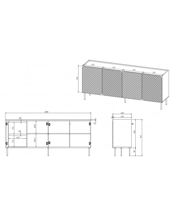 cama meble Komoda 4D2SZ ONDA 200x45xH85 zieleń nr 2