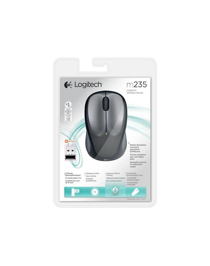 MYSZ USB OPTICAL WRL M235 GREY 910-002201 LOGITECH główny