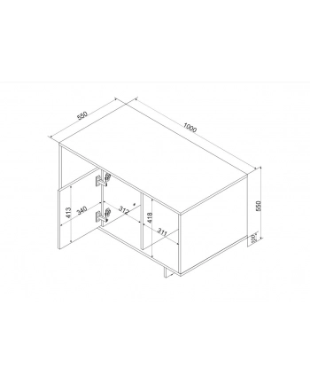 cama meble Stolik kawowy/ława ALMA 100x55xh55 kaszmir nr 2