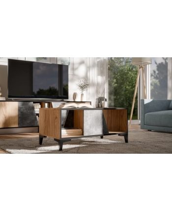 cama meble Stolik kawowy/ława OVO 90x50xH39 dąb/beton nr 2