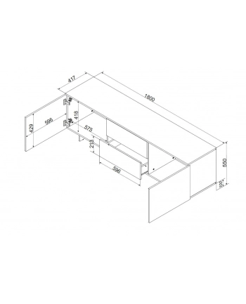 cama meble Szafka RTV 2D2S ALMA 180x41,5xH55 kaszmir nr 1
