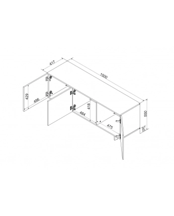 cama meble Szafka RTV 3D ALMA 150x41,5xH55 kaszmir nr 2