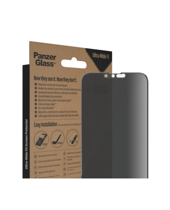 PanzerGlass | Osłona ekranu | Jabłko | iPhone 14 Plus/13 Pro Max | Szkło | Czarny | Ultraszeroki krój | Prywatność nr 1