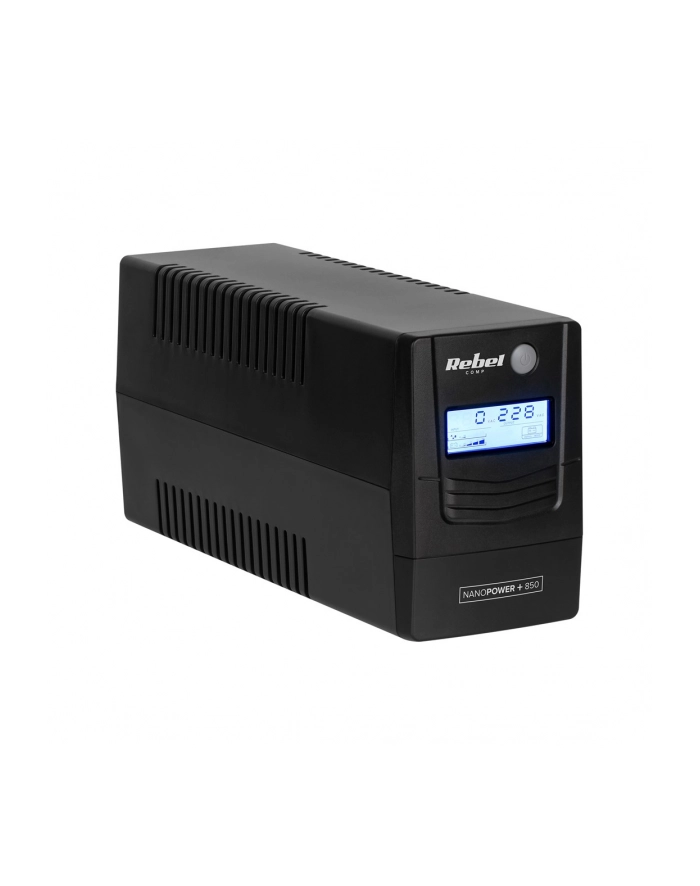 Zasilacz awaryjny komputerowy UPS REBEL model Nanopower Plus 850 ( offline, 850VA / 480W , 230 V , 50Hz , LCD , USB , RJ45 ) główny