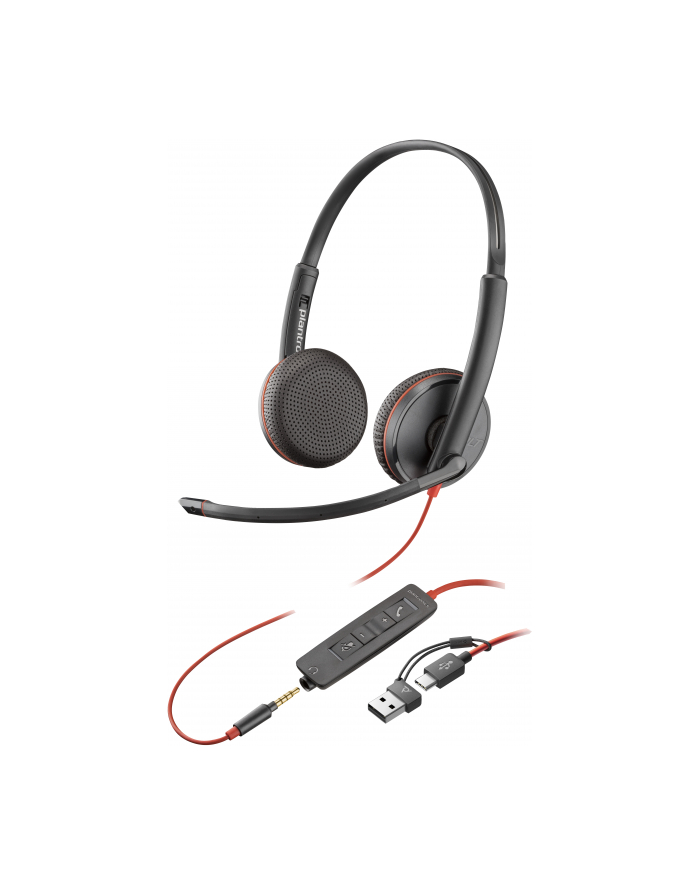 hp Poly Blackwire 3225 Stereo USB-C Headset +35mm Plug +USB-C/A Adapter główny