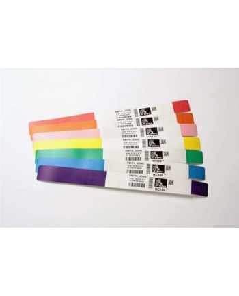 zebra Wristband, Polypropylene, 1x6in (254x1524mm); Direct Thermal, Z-Band Direct, Adhesive closure, Cartridge, 350/roll, 6/box