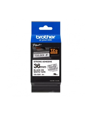 bczerwonyher TZE-S261 LAMINATED TAPE 36 MM/BLACK ON WHITE / EXTRA STRONG nr 1