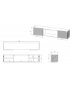 cama meble Szafka RTV LARA 183x35x37 biały mat + czarny kominek - nr 2