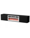 cama meble Szafka RTV LARA 183x35x37 czarny mat + biały kominek - nr 1