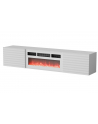 cama meble Szafka RTV TULA 183x35x37 biały mat + biały kominek - nr 1