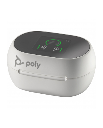 hp poly Poly Voyager Free 60+ UC White Sand Earbuds +BT700 USB-A Adapter +Touchscreen Charge Case