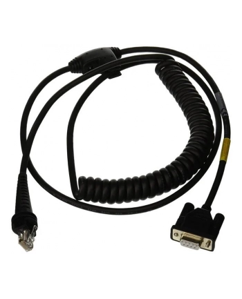 honeywell Industrial Cable: RS232 (5V signals), Kolor: CZARNY, DB9 Female, 3m (98´), coiled, 5V external power with option power on pin 9, with ferrite nr 2