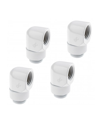Alphacool Icicle L-Connector Obczerwonyowy G1/4 Męski na G1/4 F - 4 Sztuki Biały