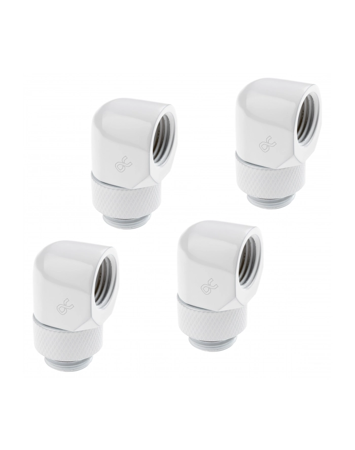 Alphacool Icicle L-Connector Obczerwonyowy G1/4 Męski na G1/4 F - 4 Sztuki Biały główny