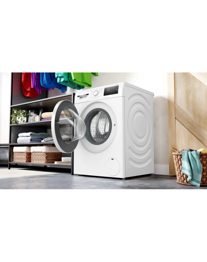 Bosch | Pralka | WAN2801LSN | Klasa efektywności energetycznej A | Załadunek od przodu | Pojemność prania 8 kg | 1400 obr/min | Głębokość: 59 cm | Szerokość 59,8 cm | Wyświetlacz | DOPROWADZIŁO | Funkcja pary | Biały główny