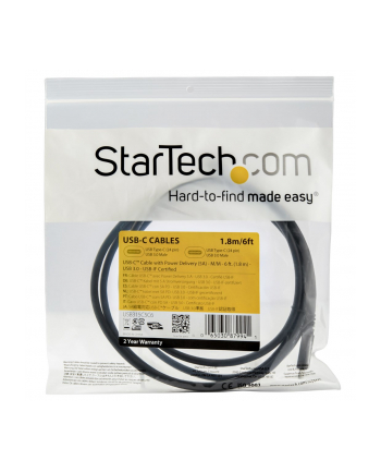 startech 18M USB TYPE C CABLE WITH 5A/PD - USB 30 - USB-IF CERTIFIED