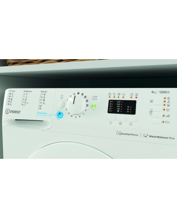 IND-ESIT | Pralka | BWSA 61294 W (wersja europejska) N | Klasa efektywności energetycznej C | Załadunek od przodu | Pojemność prania 6 kg | 1151 obr/min | Głębokość: 42,5 cm | Szerokość 59,5 cm | Wyświetlacz | Duża cyfra | Biały nr 1