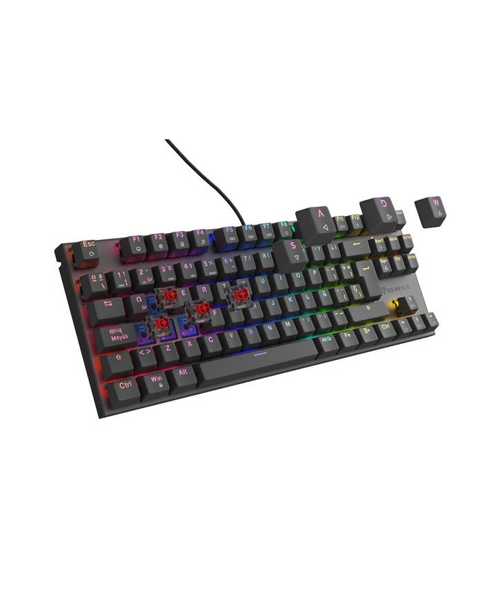 KLAWIATURA DLA GRACZY GENESIS THOR 303 TKL ES PODŚWIETLENIE RGB MECHANICZNA RED CZARNA HOT SWAP główny