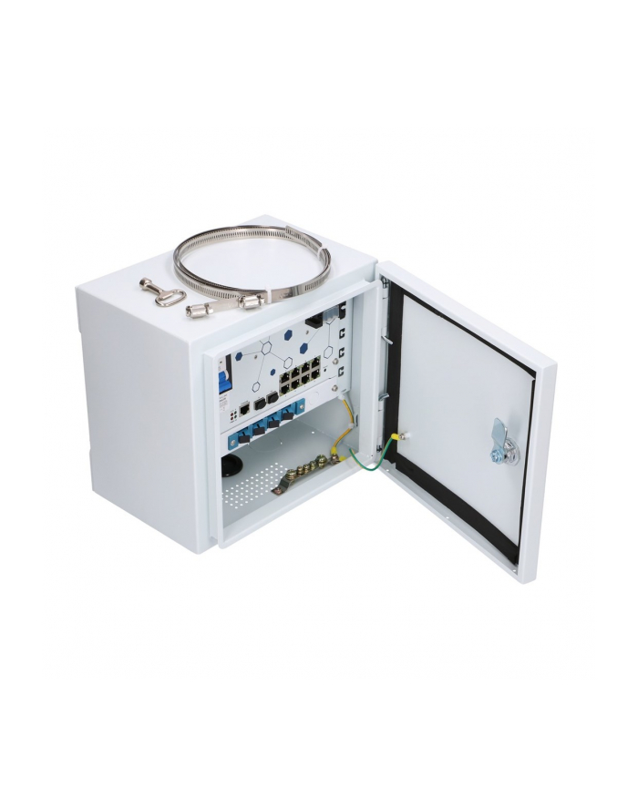 Extralink Minos | Zewnętrzny switch PoE | 8x RJ45 1000Mb/s PoE, 2x SFP, 200W, L2, aktywne chłodzenie główny
