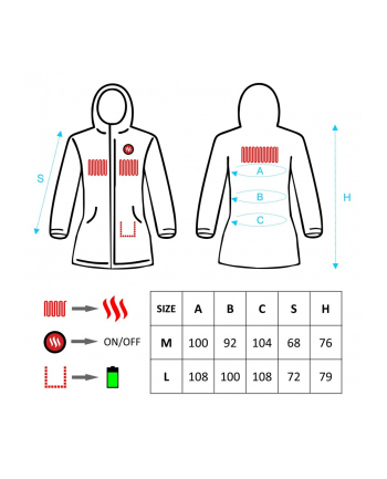 glovii Ogrzewana kurtka damska, rozmiar: M, L