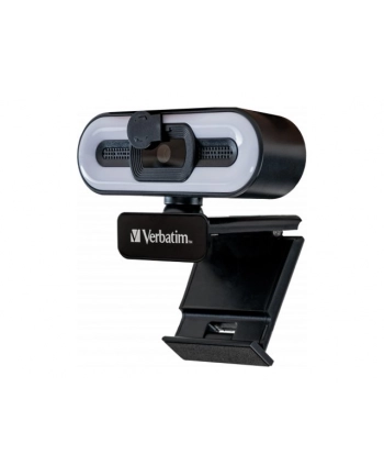 Kamera internetowa Verbatim AWC-02 1080p FHD USB 20 z mikrofonem i podświetleniem LED czarna nr 1
