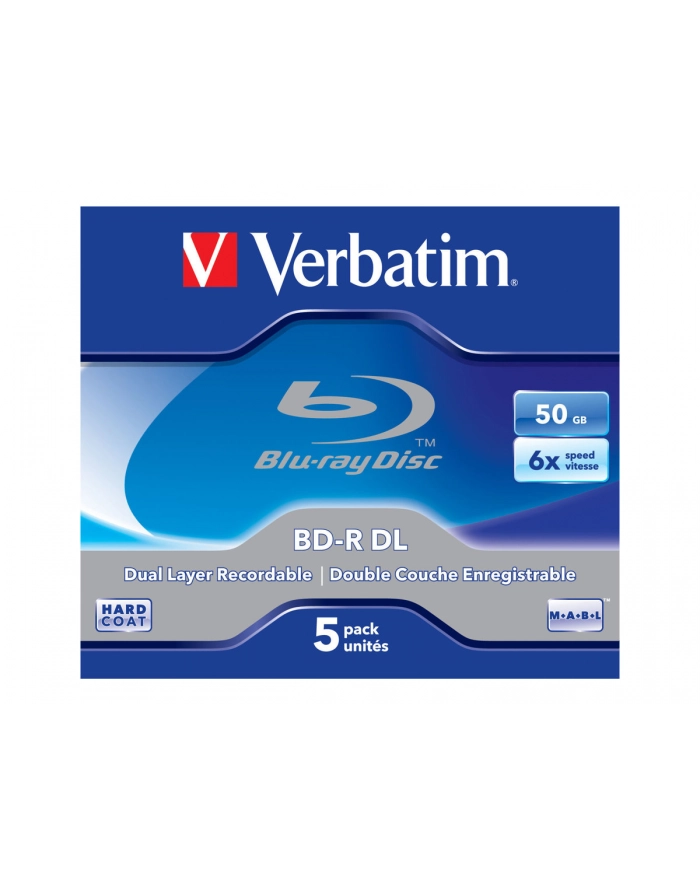 verbatim BD-R 2X DOUBLE LAYER 50GB PACK5/RW 1 TIME-PACK 5 UNITS główny