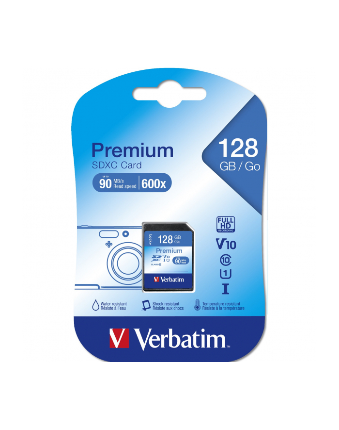 Karta pamięci SDXC Verbatim Premium U1 128GB (90 MB/s) Class 10 UHS-1 V10 główny