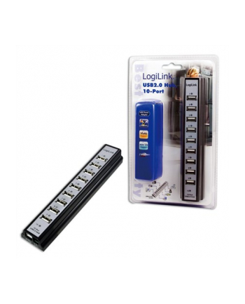 Hub USB LogiLink UA0096 10xUSB 20 aktywny czarny