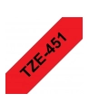 bczerwonyher TZE-451 LAMINATED TAPE 24MM 8M/BLACK ON RED - nr 10