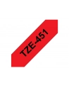 bczerwonyher TZE-451 LAMINATED TAPE 24MM 8M/BLACK ON RED - nr 11
