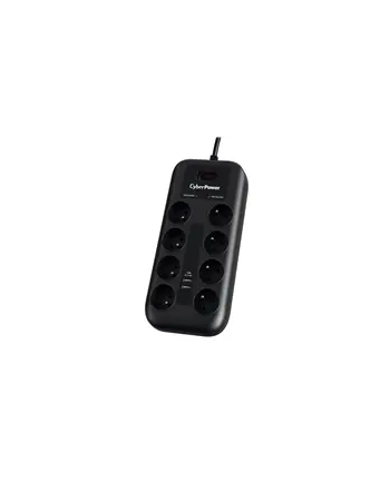 CyberPower Tracer III P0820SUF0-FR ochrona przeciwprzepięciowa Czarny 8 x gniazdo sieciowe 200 - 250 V 1,8 m nr 1