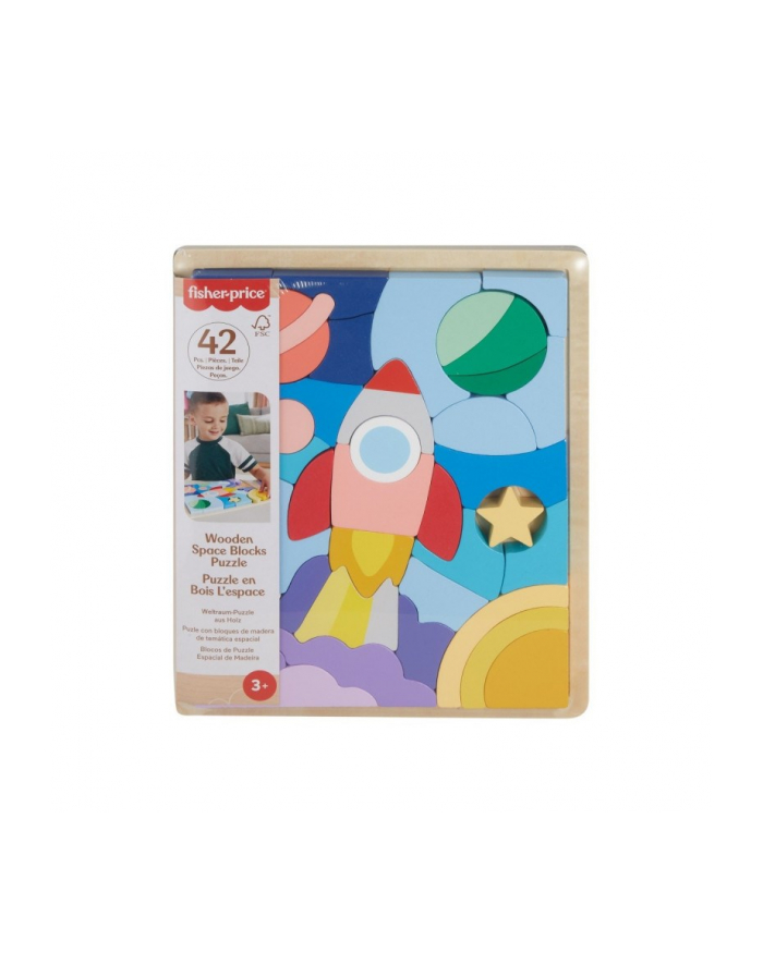 fisher price Puzzle drewniane 42 elementy Kosmos główny
