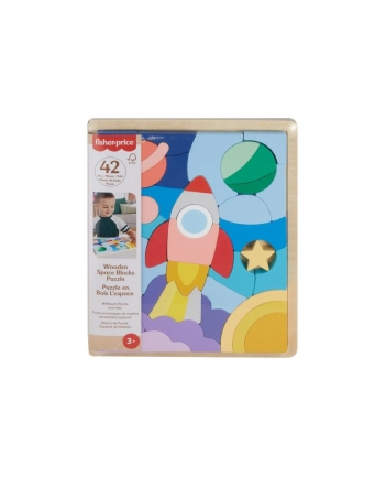 fisher price Puzzle drewniane 42 elementy Kosmos nr 1