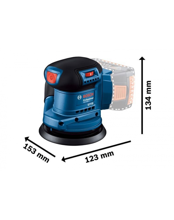 BOSCH SZLIFIERKA MIMOŚRODOWA 125mm GEX 185-LI SOLO główny