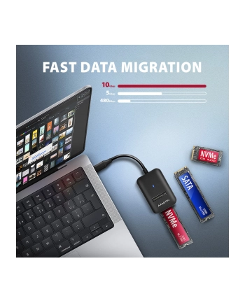 axagon ADM2-CM Adapter USB-C Gen 2 M.2 NVMe/SATA SSD nr 1