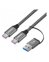 PREMIUMCORD  KABEL USB 3.2 GEN 2 TYPU C, WTYCZKA NA WTYCZKĘ, ŁADOWANIE DO 5 A, 100 W, SUPER PRĘDKOŚĆ 20 GBIT/S, ALUMINIOWE ZAŚLEPKI, PLECIONKA BAWEŁNI - nr 1