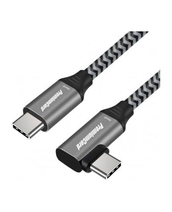 PREMIUMCORD  KABEL POŁĄCZENIOWY USB-C 3.2 GEN 2X2 Z ZAKRZYWIONĄ WTYCZKĄ, KABEL DANYCH SUPERSPEED DO 20 GBIT/S, KABEL ŁADUJĄCY DO 5A, ZŁĄCZE USB 3.2 GE nr 1