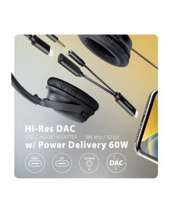 axagon ADA-HCPD Zewnętrzna karta dźwiękowa USB-C 32bit DAC 3.5mm (F) złącze, 384kHz + PD 60W nr 2