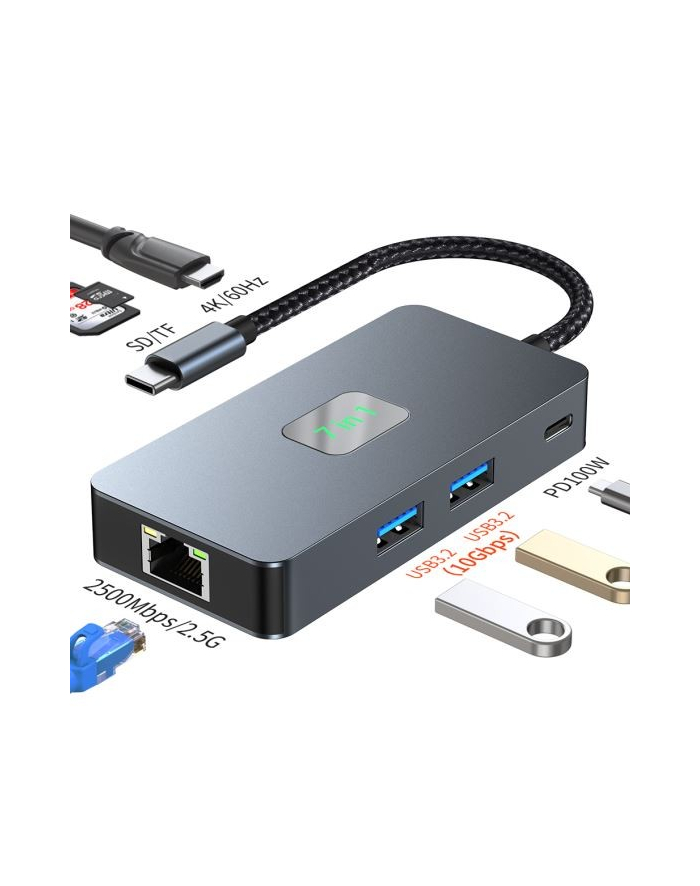 tb Adapter USB C (7w1) HDMI USB SD/TF RJ45 PD główny