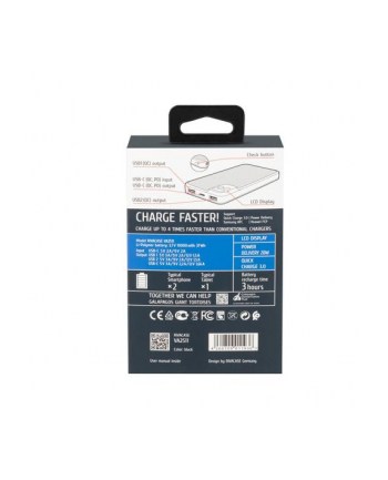 Powerbank RIVACASE 10000 mAh USB-C 20W + LCD, czarny nr 1