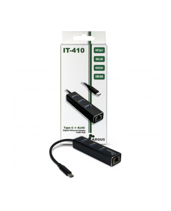 HUB 3Port Inter-Tech Argus IT-410 1x RJ45 Gigabit Lan passiv Black nr 1