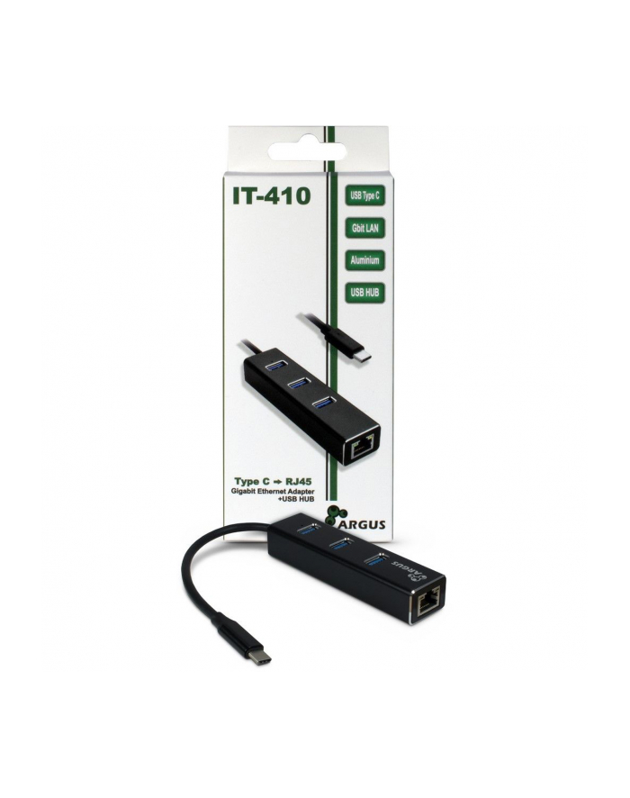 HUB 3Port Inter-Tech Argus IT-410 1x RJ45 Gigabit Lan passiv Black główny