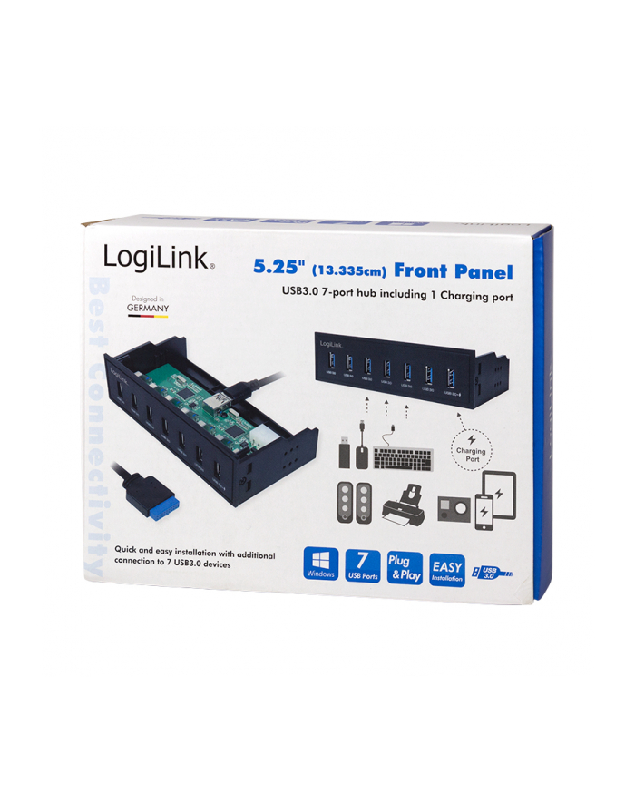 Logilink Hub Usb 7-Portowy 3.0 Wnęka 5,25&Quot; Czarny (Ua0342) główny