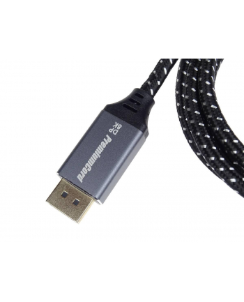 PREMIUMCORD  8K DISPLAYPORT 1.4 KABEL M/M 0,5 M, DISPLAYPORT NA DISPLAYPORT, 32,4 GB/S, WIDEO 8K@60HZ, 4K@120HZ 2160P, HDCP 2.2, POZŁACANE ZŁĄCZA, KAB