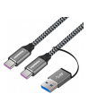 PREMIUMCORD  KABEL USB 3.2 GEN 2 TYPU C, WTYCZKA NA WTYCZKĘ, ŁADOWANIE DO 5 A, 100 W, SUPER PRĘDKOŚĆ 20 GBIT/S, ALUMINIOWE ZAŚLEPKI, PLECIONKA BAWEŁNI - nr 1